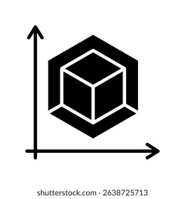 Effect Size mini illustration glyph icon, use for research and development, education, industry, UI, UX kit, app and web development, digital or print.