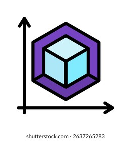 Effect Size mini illustration outline color icon, use for research and development, education, industry, UI, UX kit, app and web development, digital or print.