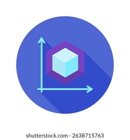 Effect Size mini illustration rounded flat color icon, use for research and development, education, industry, UI, UX kit, app and web development, digital or print.
