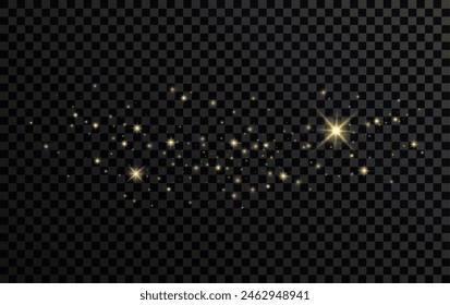 Efecto de estrellas brillantes, luces parpadeantes y centelleantes. colección de diferentes efectos de luz sobre fondo negro. destellos de lentes transparentes y efectos de iluminación. Diseño de Vector.