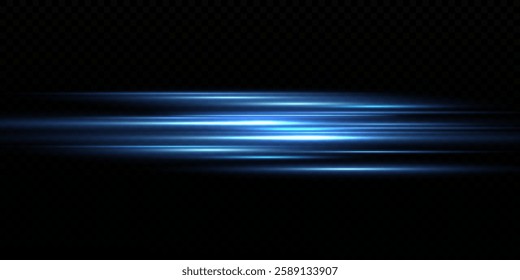 The effect of speed.Light blue motion, cyan glowing neon lines.