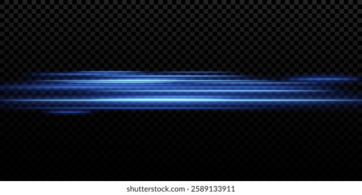 The effect of speed.Light blue motion, cyan glowing neon lines.