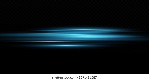 The effect of speed.Light blue motion, cyan glowing neon lines.