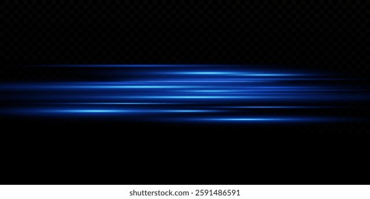 The effect of speed.Light blue motion, cyan glowing neon lines.