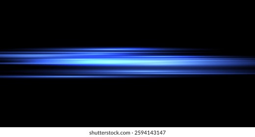 The effect of speed.Light blue motion, cyan glowing neon lines.