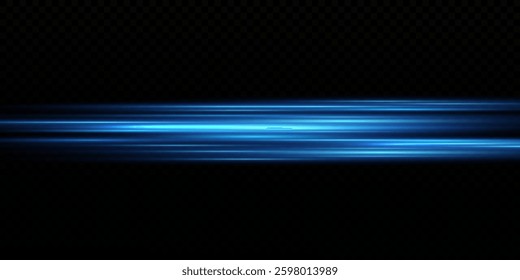 The effect of speed.Light blue motion, cyan glowing neon lines.