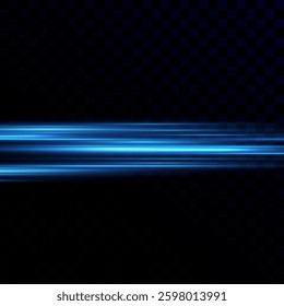 The effect of speed.Light blue motion, cyan glowing neon lines.