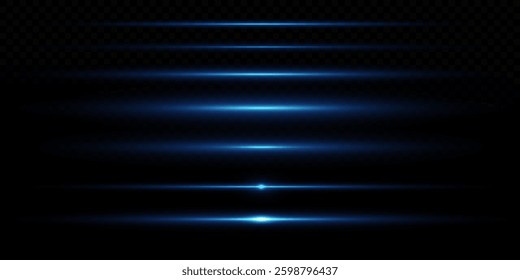 The effect of speed.Light blue motion, cyan glowing neon lines.