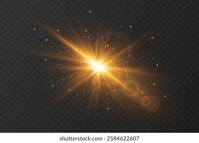 The effect of a star explosion and rays of light.