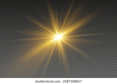 The effect of a star explosion and rays of light.