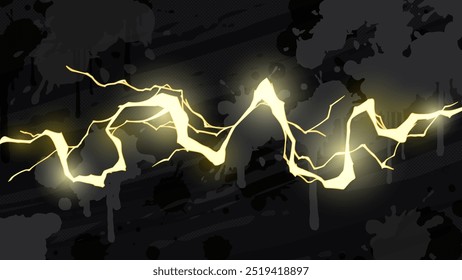 Effect style yellow lightning background illustration material_16:9