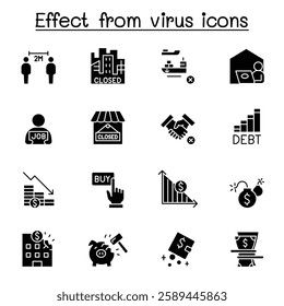 Effect from virus icon set in glyph style