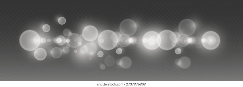 O efeito do bokeh branco e brilhos de luz.	