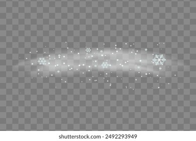 Effect of white smoke and fog, powder explosion. Steam texture illustration. White gradient decorative elements. Isolated on a transparent background.