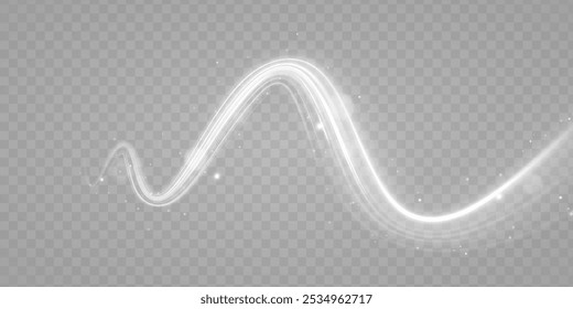 Effect of winter air vortex, blizzard, vector realistic illustration. Vector comet with large dust. Falling Star. Glow light effect. Vector illustration isolated.	