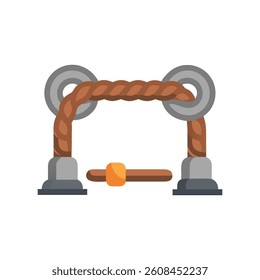 Effective Battle Rope Anchor for Secure Training. Design of Fitness and Gym Icons.