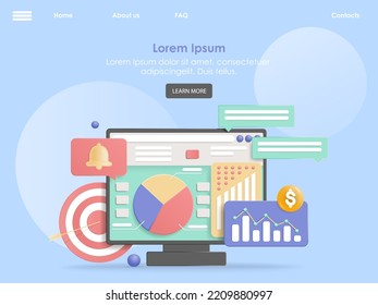 Effective business data management vector web page
