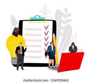 Effective business team. Project implementation, business success vector illustration. Happy flat cartoon characters