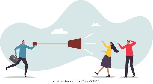 Effective communication, clear and concise message, leadership skill to communicate with team.business concept.flat character.