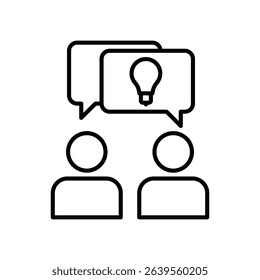 Effective communication icon with two person talking idea