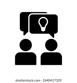Effective communication icon with two person talking idea
