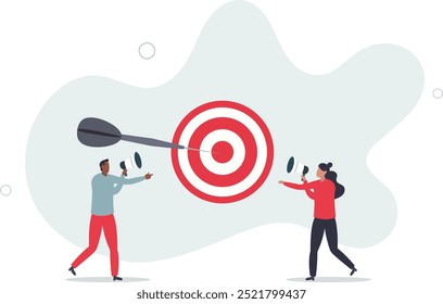 Comunicação eficaz para o sucesso da equipe e alcançar o objetivo, reunião ou discussão para falar o mesmo objetivo, design plano com as pessoas.
