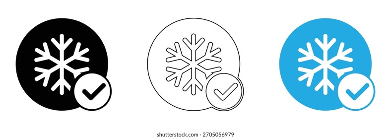 Effective cooling verified snowflake icon set for your design,Set of Snowflakes Christmas design vector. Snowflakes icons. Snow icon set.Snow flake. Vector illustration of safe packaging symbol
