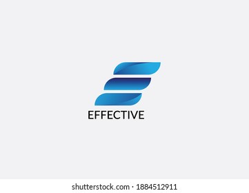 Effective E letter logo design template