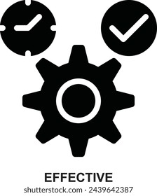 effective, efficient, just in time, time efficiency, working, manufacturing expanded solid or glyph style icon for web mobile app presentation printing