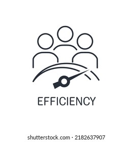 Effective group work. Vector linear icon isolated on white background.