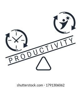 Effective growth concept. Productivity. Vector icon isolated on white background.