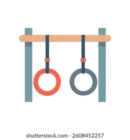 Effective Gymnastics Rings for Bodyweight Workouts. Design of Fitness and Gym Icons.