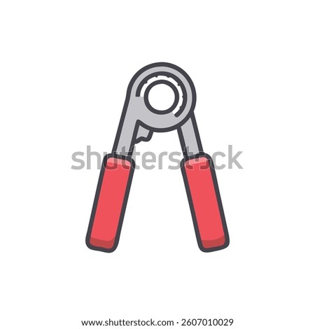 Effective Hand Grip Strengthener for Powerlifting Training. Design of Fitness and Gym Icons.