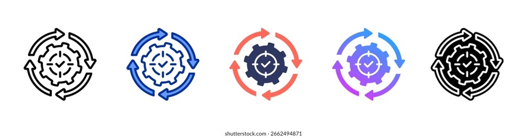Coleção de vários estilos da folha de ícone efetiva
