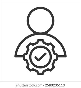 Effective Leadership Outline Icon Vector Illustration