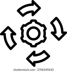 Vector de ilustración de icono de línea eficaz