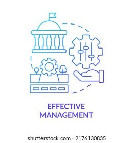 Effective management blue gradient concept icon. Government regulation. Maas introduction component abstract idea thin line illustration. Isolated outline drawing. Myriad Pro-Bold font used
