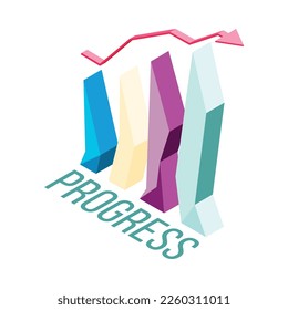 Effective management concept isometric composition with conceptual icons organizer elements vector illustration