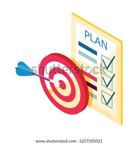 Effective management concept isometric composition with conceptual icons organizer elements vector illustration