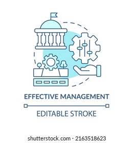 Effective management turquoise concept icon. Maas introduction component abstract idea thin line illustration. Isolated outline drawing. Editable stroke. Arial, Myriad Pro-Bold fonts used