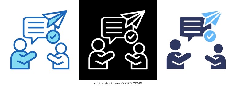 Effective Messaging Icon triplestyle Vector Illustration