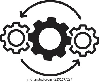icono de operación eficaz, símbolo de administración