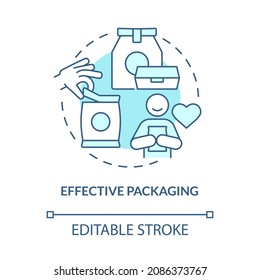 Effective Package Concept Icon. Consumer Preference Understanding. Company Branding. Product Wrapping Abstract Idea Thin Line Illustration. Vector Isolated Outline Color Drawing. Editable Stroke