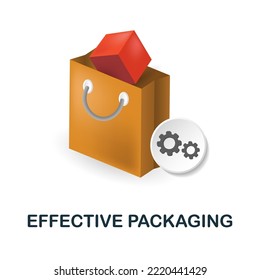 Effective Packaging icon. 3d illustration from neuromarketing collection. Creative Effective Packaging 3d icon for web design, templates, infographics and more