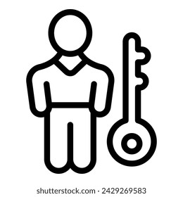 Icono de desarrollo de habilidades efectivo vector de esquema. Crecimiento del talento personal. Clave de experiencia de éxito