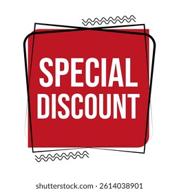 Effective special discount price offer vector tag graphic.
