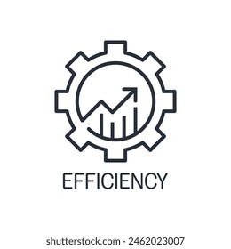 Effective strategy. The process of growth. Productivity increase. Vector linear icon isolated on white background.