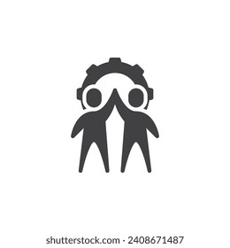Effective teamwork vector icon. Success cooperation filled flat sign for mobile concept and web design. Joint effort glyph icon. Symbol, logo illustration. Vector graphics
