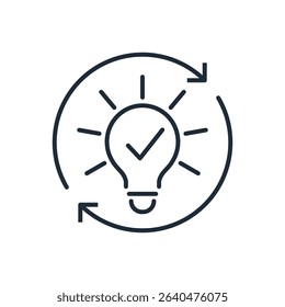 Effective visualization as a way of conveying information. Easy perception, understanding.  Vector linear icon illustration isolated on white background. 