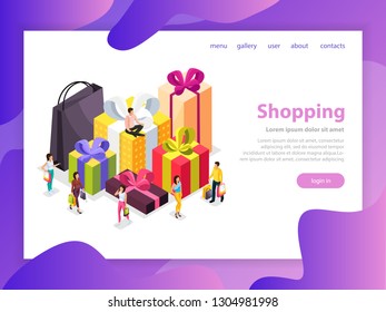 
Effective website template design. Modern isometric design vector illustration for web page and mobile site development. Landing shop for shopping. Easy to edit and customize.
